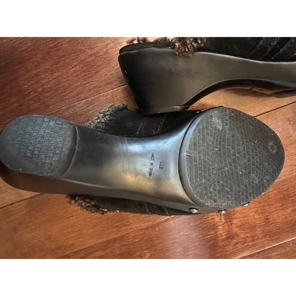 Vintage Y2K Stuart Weitzman Circuit Cola Sport Suede Black Clog Women’s 8 - Picture 9 of 10